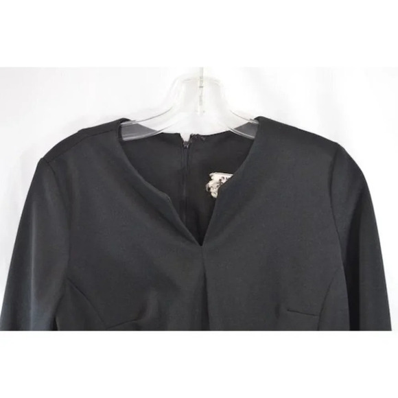 Vintage Black Dress Flared Stripe Pattern Insert 1960s Flight Attendant Uniform - Picture 5 of 10